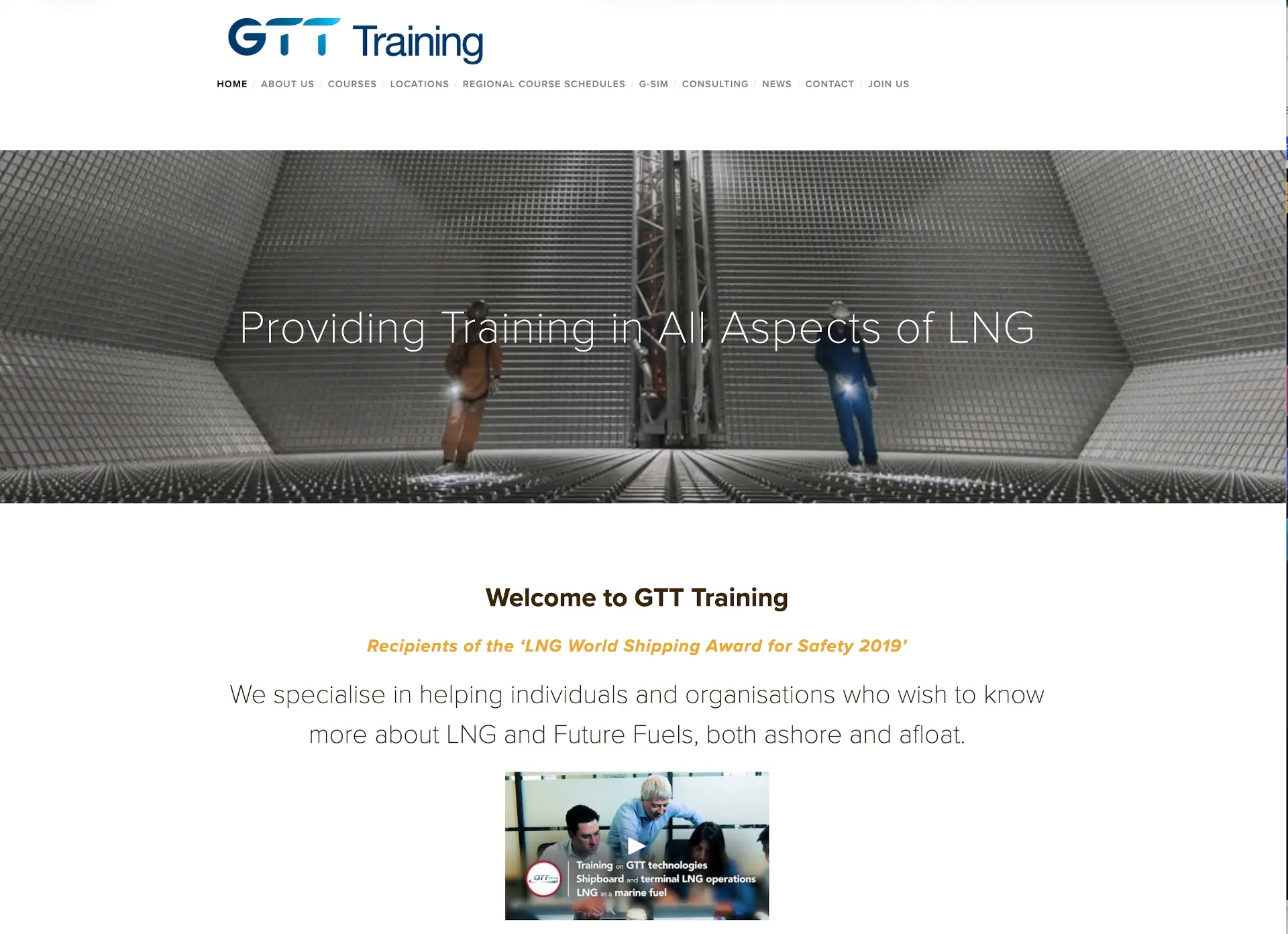 The previous GTT Training website before the redesign