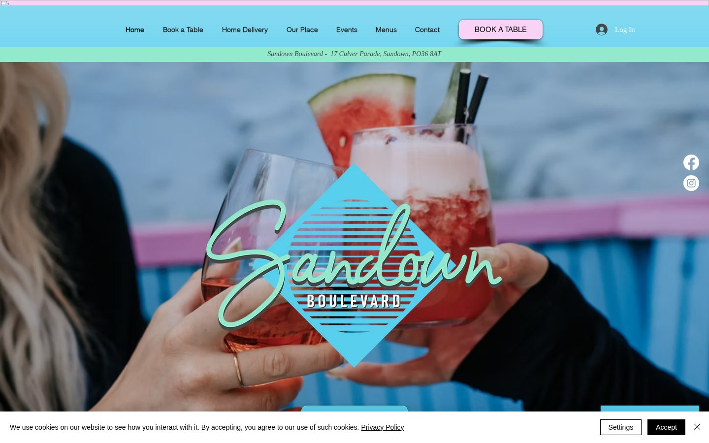 The Sandown Boulevard website shown on desktop